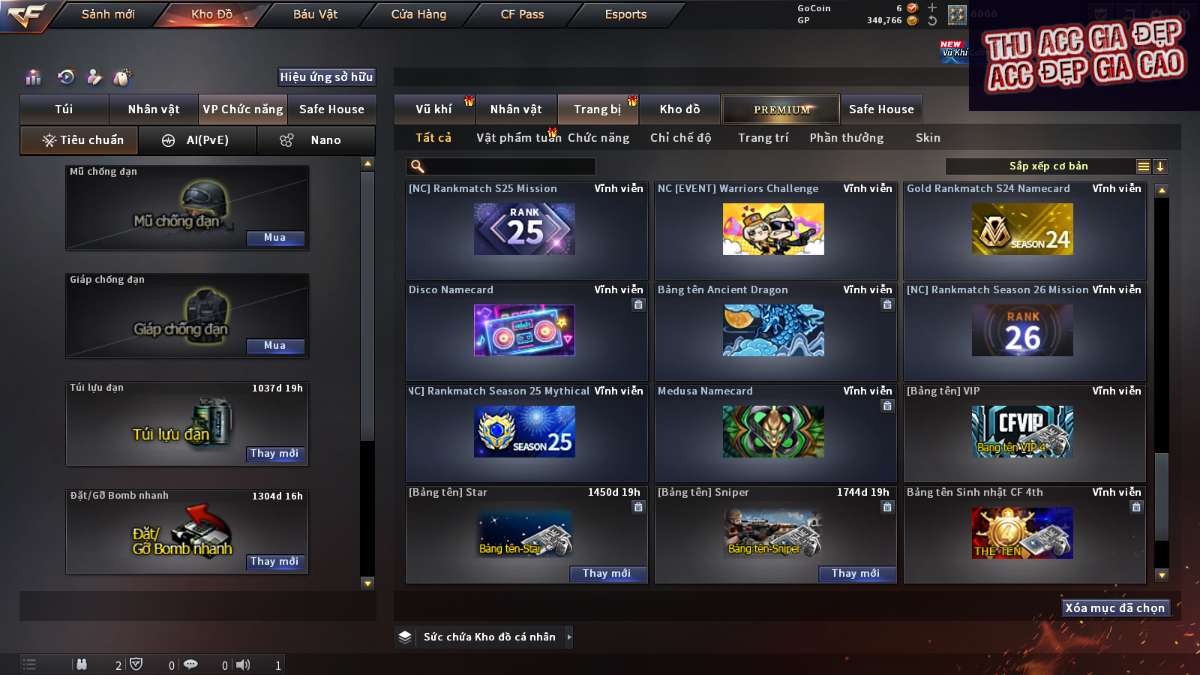 shop acc cf uy tin gia re